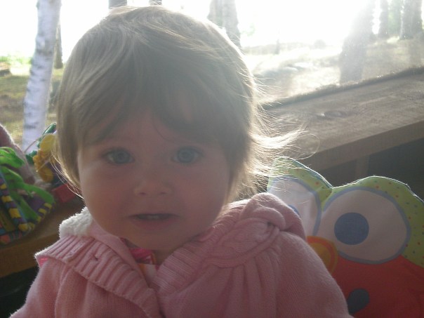 Lucy on the porch in Maine
