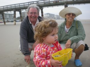 at the beach with Nana & PoPo